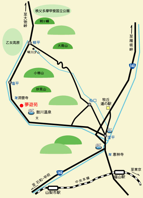 牧丘周辺地図